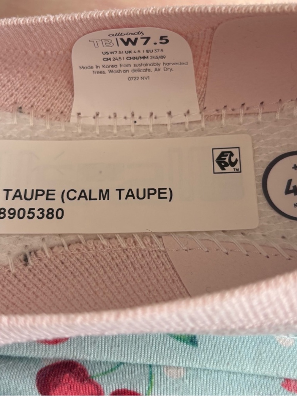 Allbirds Women Sz 7.5 Tree Breezers Sustainable knit Ballet Flat Calm Taupe - Picture 9 of 9